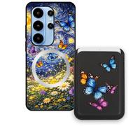 Sunrive Funda Cartera para Blackview Wave 10C/10 con Tarjetero Magnético Desmontable, Estuche Porta Tarjetas con Soporte para Video, Funda Protectora Antigolpes con Cartera y Tarjetass - Mariposa