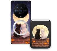 Sunrive Funda Cartera para Honor Magic3ProPlus con Tarjetero Magnético Desmontable, Estuche Porta Tarjetas con Soporte para Video, Funda Protectora Antigolpes con Cartera y Tarjetass - Gato