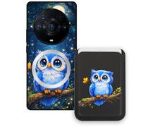 Sunrive Funda Cartera para Honor Magic3ProPlus con Tarjetero Magnético Desmontable, Estuche Porta Tarjetas con Soporte para Video, Funda Protectora Antigolpes con Cartera y Tarjetass - Búho