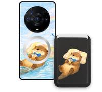 Sunrive Funda Cartera para Honor Magic3ProPlus con Tarjetero Magnético Desmontable, Estuche Porta Tarjetas con Soporte para Video, Funda Protectora Antigolpes con Cartera y Tarjetass - Castor