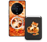 Sunrive Funda Cartera para Honor Magic3ProPlus con Tarjetero Magnético Desmontable, Estuche Porta Tarjetas con Soporte para Video, Funda Protectora Antigolpes con Cartera y Tarjetass - Zorro