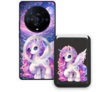 Sunrive Funda Cartera para Honor Magic3ProPlus con Tarjetero Magnético Desmontable, Estuche Porta Tarjetas con Soporte para Video, Funda Protectora Antigolpes con Cartera y Tarjetass - Unicornio