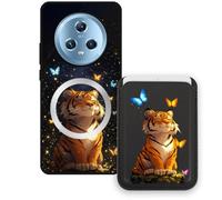 Sunrive Funda Cartera para Honor Magic5 5G con Tarjetero Magnético Desmontable, Estuche Porta Tarjetas con Soporte para Video, Funda Protectora Antigolpes con Cartera y Tarjetass - Tigre