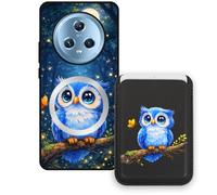 Sunrive Funda Cartera para Honor Magic5 5G con Tarjetero Magnético Desmontable, Estuche Porta Tarjetas con Soporte para Video, Funda Protectora Antigolpes con Cartera y Tarjetass - Búho