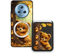 Sunrive Funda Cartera para Honor Magic5 5G con Tarjetero Magnético Desmontable, Estuche Porta Tarjetas con Soporte para Video, Funda Protectora Antigolpes con Cartera y Tarjetass - Oso
