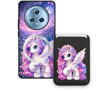Sunrive Funda Cartera para Honor Magic5 5G con Tarjetero Magnético Desmontable, Estuche Porta Tarjetas con Soporte para Video, Funda Protectora Antigolpes con Cartera y Tarjetass - Unicornio