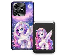 Sunrive Funda Cartera para Honor X5C/X5C Plus con Tarjetero Magnético Desmontable, Estuche Porta Tarjetas con Soporte para Video, Funda Protectora Antigolpes con Cartera y Tarjetass - Unicornio