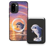 Sunrive Funda Cartera para OnePlus 15R 5G con Tarjetero Magnético Desmontable, Estuche Porta Tarjetas con Soporte para Video, Funda Protectora Antigolpes con Cartera y Tarjetass - Delfín