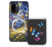 Sunrive Funda Cartera para OnePlus 15R 5G con Tarjetero Magnético Desmontable, Estuche Porta Tarjetas con Soporte para Video, Funda Protectora Antigolpes con Cartera y Tarjetass - Mariposa