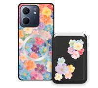 Sunrive Funda Cartera para OPPO A5X 4G/5G con Tarjetero Magnético Desmontable, Estuche Porta Tarjetas con Soporte para Video, Funda Protectora Antigolpes con Cartera y Tarjetass - Flor