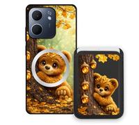Sunrive Funda Cartera para OPPO A5X 4G/5G con Tarjetero Magnético Desmontable, Estuche Porta Tarjetas con Soporte para Video, Funda Protectora Antigolpes con Cartera y Tarjetass - Oso