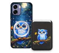 Sunrive Funda Cartera para OPPO A6k con Tarjetero Magnético Desmontable, Estuche Porta Tarjetas con Soporte para Video, Funda Protectora Antigolpes con Cartera y Tarjetass - Búho