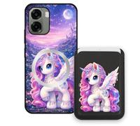 Sunrive Funda Cartera para OPPO A6X 4G/5G con Tarjetero Magnético Desmontable, Estuche Porta Tarjetas con Soporte para Video, Funda Protectora Antigolpes con Cartera y Tarjetass - Unicornio