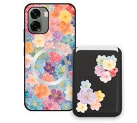 Sunrive Funda Cartera para OPPO A6X 4G/5G con Tarjetero Magnético Desmontable, Estuche Porta Tarjetas con Soporte para Video, Funda Protectora Antigolpes con Cartera y Tarjetass - Flor