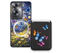Sunrive Funda Cartera para OPPO A79 5G con Tarjetero Magnético Desmontable, Estuche Porta Tarjetas con Soporte para Video, Funda Protectora Antigolpes con Cartera y Tarjetass - Mariposa