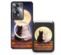 Sunrive Funda Cartera para OPPO A79 5G con Tarjetero Magnético Desmontable, Estuche Porta Tarjetas con Soporte para Video, Funda Protectora Antigolpes con Cartera y Tarjetass - Gato