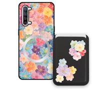 Sunrive Funda Cartera para OPPO Find X2 Lite con Tarjetero Magnético Desmontable, Estuche Porta Tarjetas con Soporte para Video, Funda Protectora Antigolpes con Cartera y Tarjetass - Flor