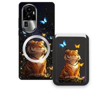 Sunrive Funda Cartera para OPPO Reno10 ProPLUS con Tarjetero Magnético Desmontable, Estuche Porta Tarjetas con Soporte para Video, Funda Protectora Antigolpes con Cartera y Tarjetass - Tigre