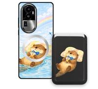 Sunrive Funda Cartera para OPPO Reno10 ProPLUS con Tarjetero Magnético Desmontable, Estuche Porta Tarjetas con Soporte para Video, Funda Protectora Antigolpes con Cartera y Tarjetass - Castor