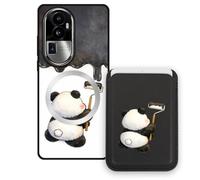 Sunrive Funda Cartera para OPPO Reno10 ProPLUS con Tarjetero Magnético Desmontable, Estuche Porta Tarjetas con Soporte para Video, Funda Protectora Antigolpes con Cartera y Tarjetas - Panda