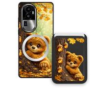 Sunrive Funda Cartera para OPPO Reno10 ProPLUS con Tarjetero Magnético Desmontable, Estuche Porta Tarjetas con Soporte para Video, Funda Protectora Antigolpes con Cartera y Tarjetass - Oso