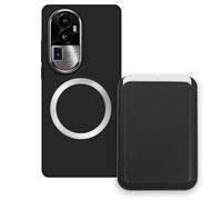 Sunrive Funda Cartera para OPPO Reno10 ProPLUS con Tarjetero Magnético Desmontable, Estuche Porta Tarjetas con Soporte para Video, Funda Protectora Antigolpes con Cartera y Tarjetass - Negro