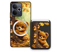 Sunrive Funda Cartera para Realme 14T 5G con Tarjetero Magnético Desmontable, Estuche Porta Tarjetas con Soporte para Video, Funda Protectora Antigolpes con Cartera y Tarjetass - Oso