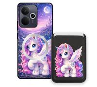 Sunrive Funda Cartera para Realme 14T 5G con Tarjetero Magnético Desmontable, Estuche Porta Tarjetas con Soporte para Video, Funda Protectora Antigolpes con Cartera y Tarjetass - Unicornio