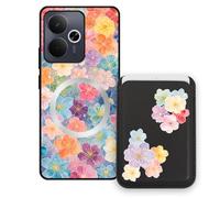 Sunrive Funda Cartera para Realme 14T 5G con Tarjetero Magnético Desmontable, Estuche Porta Tarjetas con Soporte para Video, Funda Protectora Antigolpes con Cartera y Tarjetass - Flor