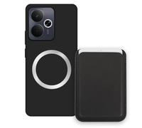 Sunrive Funda Cartera para Realme 14T 5G con Tarjetero Magnético Desmontable, Estuche Porta Tarjetas con Soporte para Video, Funda Protectora Antigolpes con Cartera y Tarjetass - Negro