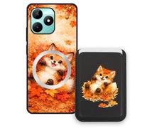 Sunrive Funda Cartera para Realme C51 con Tarjetero Magnético Desmontable, Estuche Porta Tarjetas con Soporte para Video, Funda Protectora Antigolpes con Cartera y Tarjetass - Zorro