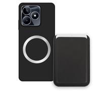 Sunrive Funda Cartera para Realme C53 con Tarjetero Magnético Desmontable, Estuche Porta Tarjetas con Soporte para Video, Funda Protectora Antigolpes con Cartera y Tarjetass - Negro