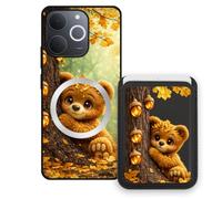 Sunrive Funda Cartera para Realme C71 con Tarjetero Magnético Desmontable, Estuche Porta Tarjetas con Soporte para Video, Funda Protectora Antigolpes con Cartera y Tarjetass - Oso