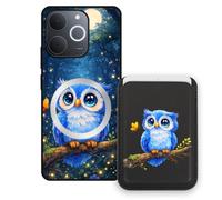 Sunrive Funda Cartera para Realme C71 con Tarjetero Magnético Desmontable, Estuche Porta Tarjetas con Soporte para Video, Funda Protectora Antigolpes con Cartera y Tarjetass - Búho