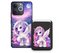 Sunrive Funda Cartera para Realme C71 con Tarjetero Magnético Desmontable, Estuche Porta Tarjetas con Soporte para Video, Funda Protectora Antigolpes con Cartera y Tarjetass - Unicornio