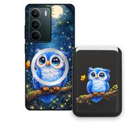 Sunrive Funda Cartera para Realme P3 Lite 5G con Tarjetero Magnético Desmontable, Estuche Porta Tarjetas con Soporte para Video, Funda Protectora Antigolpes con Cartera y Tarjetass - Búho