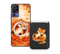 Sunrive Funda Cartera para TCL 40 SE con Tarjetero Magnético Desmontable, Estuche Porta Tarjetas con Soporte para Video, Funda Protectora Antigolpes con Cartera y Tarjetass - Zorro