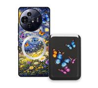 Sunrive Funda Cartera para TCL 60 XE Nxtpaper 5G con Tarjetero Magnético Desmontable, Estuche Porta Tarjetas con Soporte para Video, Funda Protectora Antigolpes con Cartera y Tarjetass - Mariposa