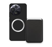 Sunrive Funda Cartera para TCL 605 con Tarjetero Magnético Desmontable, Estuche Porta Tarjetas con Soporte para Video, Funda Protectora Antigolpes con Cartera y Tarjetass - Negro