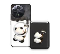 Sunrive Funda Cartera para TCL 605 con Tarjetero Magnético Desmontable, Estuche Porta Tarjetas con Soporte para Video, Funda Protectora Antigolpes con Cartera y Tarjetas - Panda