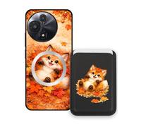 Sunrive Funda Cartera para TCL 605 con Tarjetero Magnético Desmontable, Estuche Porta Tarjetas con Soporte para Video, Funda Protectora Antigolpes con Cartera y Tarjetass - Zorro