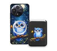 Sunrive Funda Cartera para TCL 605 con Tarjetero Magnético Desmontable, Estuche Porta Tarjetas con Soporte para Video, Funda Protectora Antigolpes con Cartera y Tarjetass - Búho