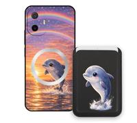 Sunrive Funda Cartera para TCL K70 XE con Tarjetero Magnético Desmontable, Estuche Porta Tarjetas con Soporte para Video, Funda Protectora Antigolpes con Cartera y Tarjetass - Delfín