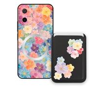 Sunrive Funda Cartera para TCL K70 XE con Tarjetero Magnético Desmontable, Estuche Porta Tarjetas con Soporte para Video, Funda Protectora Antigolpes con Cartera y Tarjetass - Flor