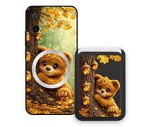 Sunrive Funda Cartera para TCL K70 XE con Tarjetero Magnético Desmontable, Estuche Porta Tarjetas con Soporte para Video, Funda Protectora Antigolpes con Cartera y Tarjetass - Oso