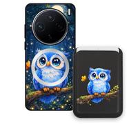 Sunrive Funda Cartera para Vivo X200 con Tarjetero Magnético Desmontable, Estuche Porta Tarjetas con Soporte para Video, Funda Protectora Antigolpes con Cartera y Tarjetass - Búho