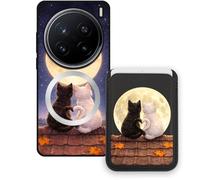 Sunrive Funda Cartera para Vivo X200 Pro con Tarjetero Magnético Desmontable, Estuche Porta Tarjetas con Soporte para Video, Funda Protectora Antigolpes con Cartera y Tarjetass - Gato