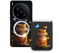 Sunrive Funda Cartera para Vivo X200 Ultra con Tarjetero Magnético Desmontable, Estuche Porta Tarjetas con Soporte para Video, Funda Protectora Antigolpes con Cartera y Tarjetass - Tigre