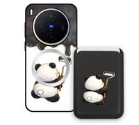 Sunrive Funda Cartera para Vivo X300 con Tarjetero Magnético Desmontable, Estuche Porta Tarjetas con Soporte para Video, Funda Protectora Antigolpes con Cartera y Tarjetas - Panda