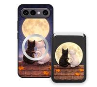 Sunrive Funda Cartera para Vivo X300 FE con Tarjetero Magnético Desmontable, Estuche Porta Tarjetas con Soporte para Video, Funda Protectora Antigolpes con Cartera y Tarjetass - Gato